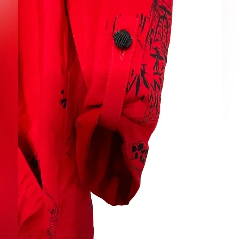 Soft Surroundings Asian Pagoda Tunic Top Size Petite Small Red Lantern Blouse - Picture 5 of 10